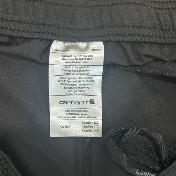 Carhartt Force Liberty Twill Straight Leg Scrub Pant C55106 Mens Sz 2XL Black - Picture 5 of 11